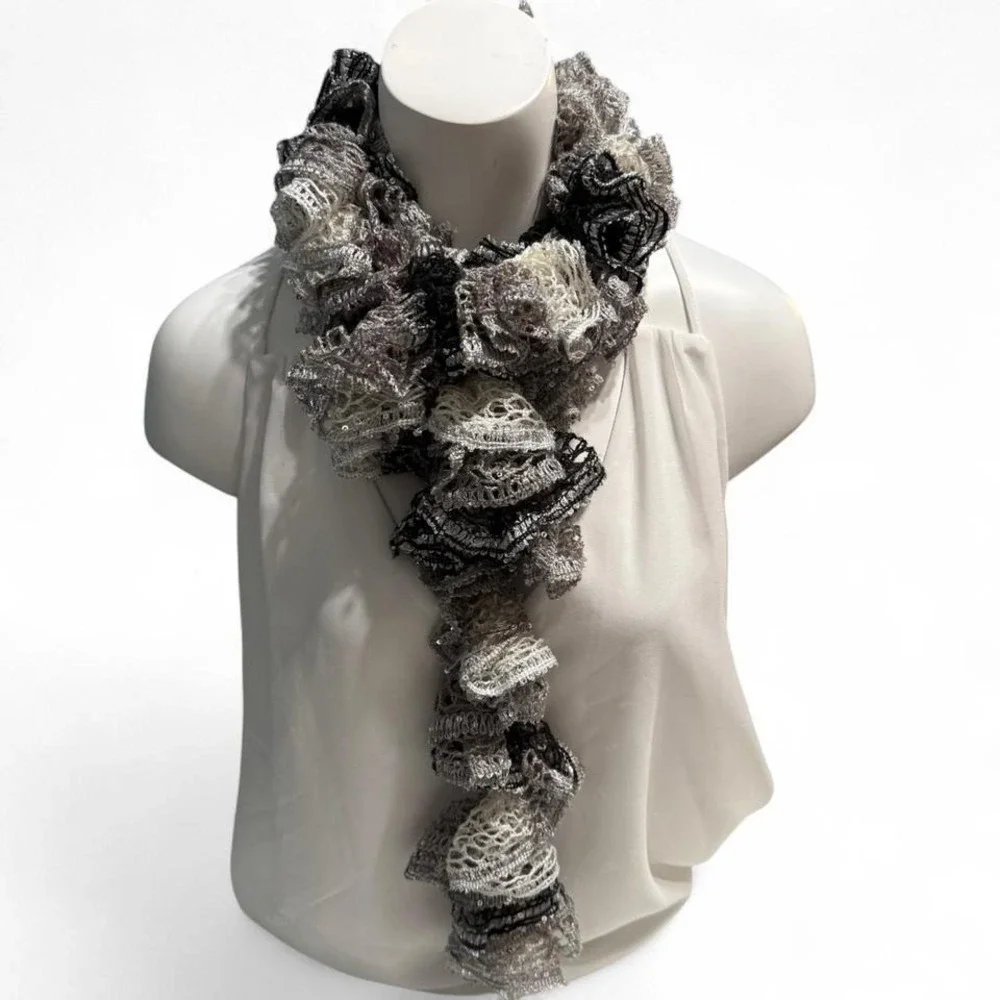 ✨ Handmade Ruffle Lace Scarf — 56